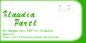 klaudia partl business card